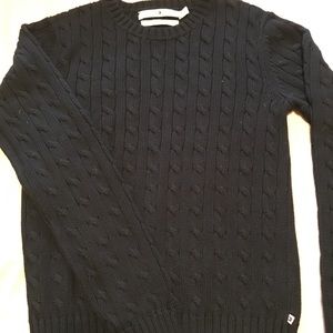 Tommy Hilfiger black cotton cable knit sweater